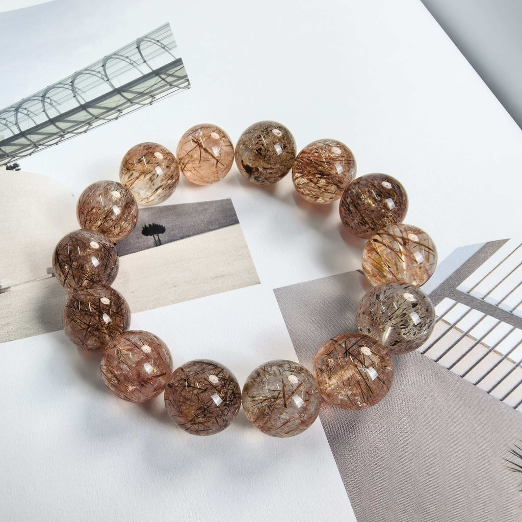 Black & Gold Super Seven Crystal Beaded Bracelet