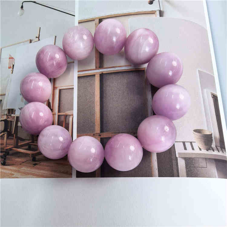 Kunzite Beaded Bracelet Lavender Pink Gemstone