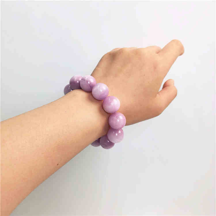 Kunzite Beaded Bracelet Lavender Pink Gemstone