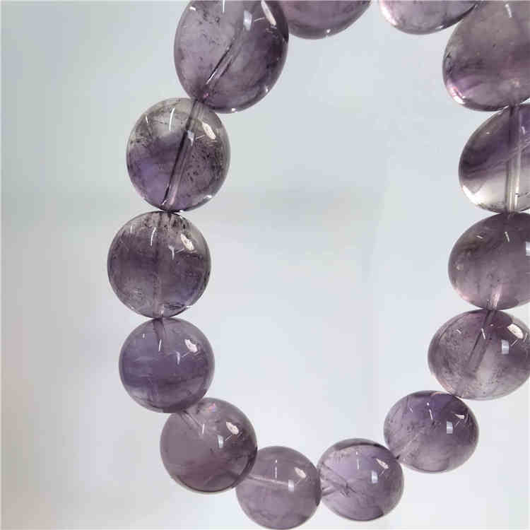 Brazilian Amethyst Phantom Quartz Beaded Bracelet