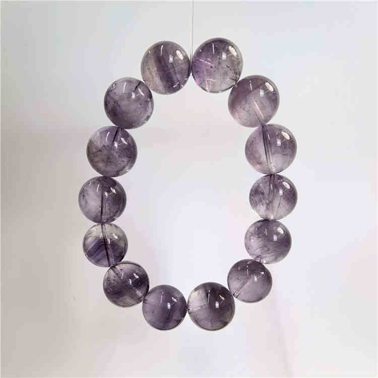 Brazilian Amethyst Phantom Quartz Beaded Bracelet